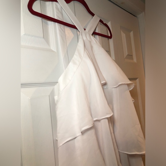 Choffon Halter Dress with Tiered Long A-line Formal Dress - Picture 4 of 12